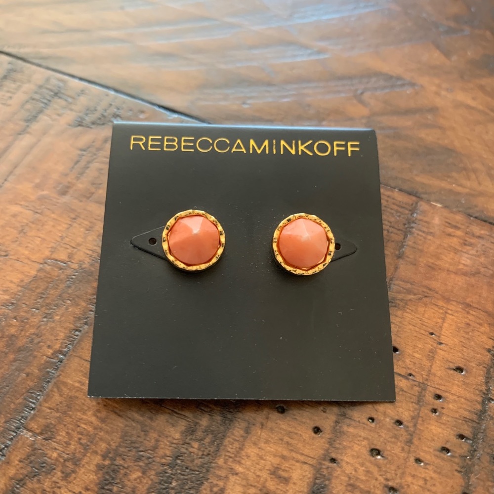 NEW Rebecca Minkoff Peach Studded Earrings